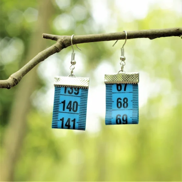 σκουλαρίκια μεζούρα μπλε