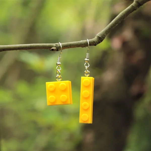 σκουλαρίκια τουβλάκια κίτρινο