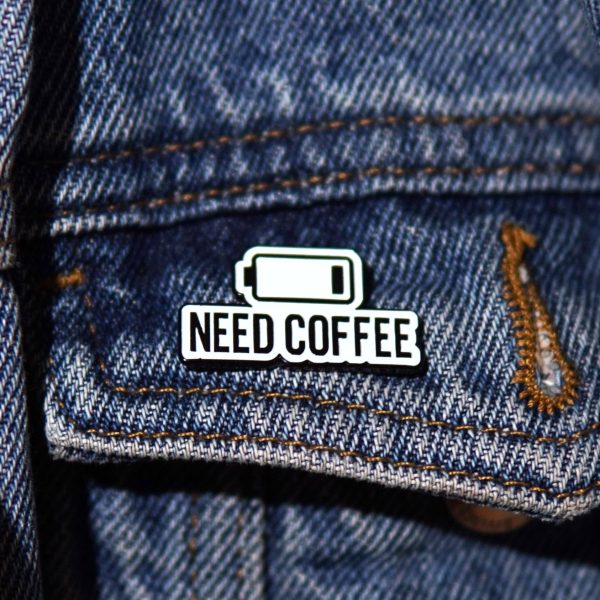 coffee enamel pin