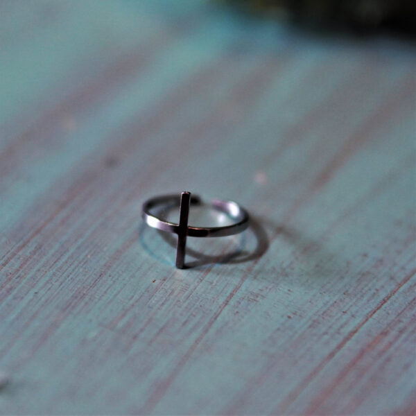 cross ring silver