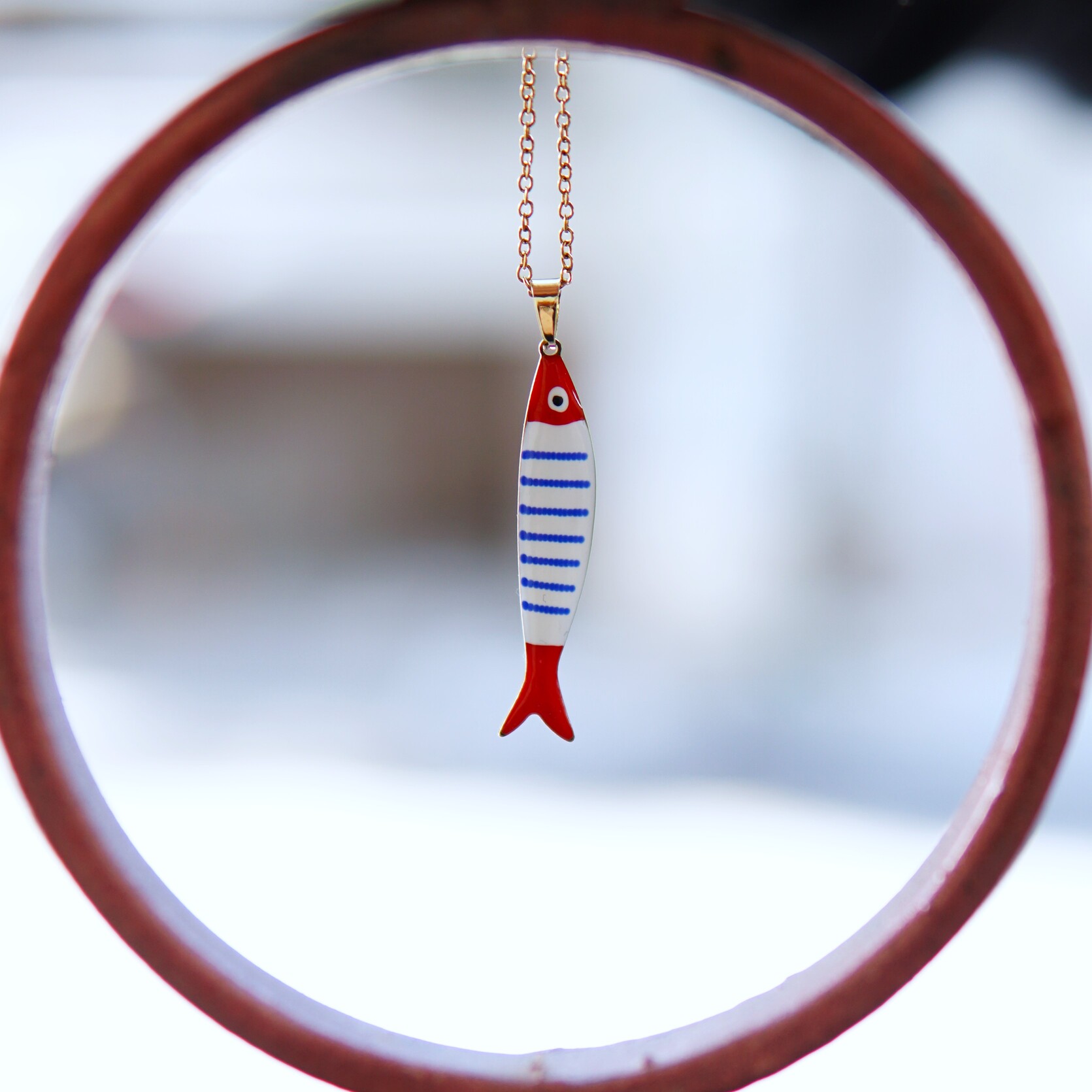 Κολιέ "Ψαράκι" 2 κολιέ ψαράκι από σμάλτο