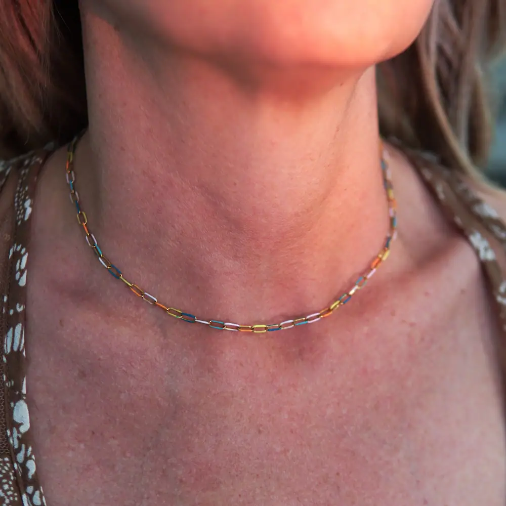 κολιε-χρωματιστή-αλυσίδα- Kosmwtheories Jewellery | ΚοσμΩθεωρίες